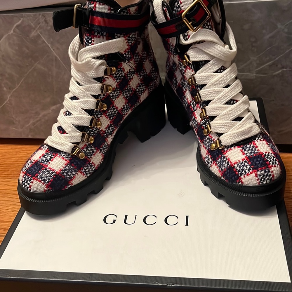 Gucci tweed boots - worn twice perfect condition!